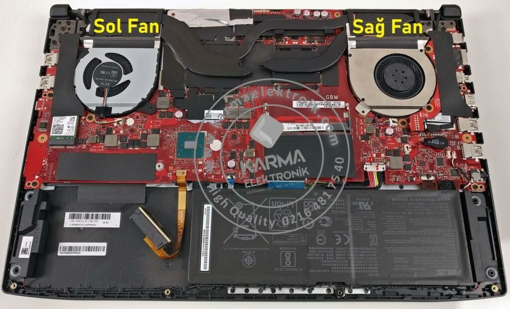 Asus GL503V, GL503VM-GZ028T Notebook Fan Sağ V3