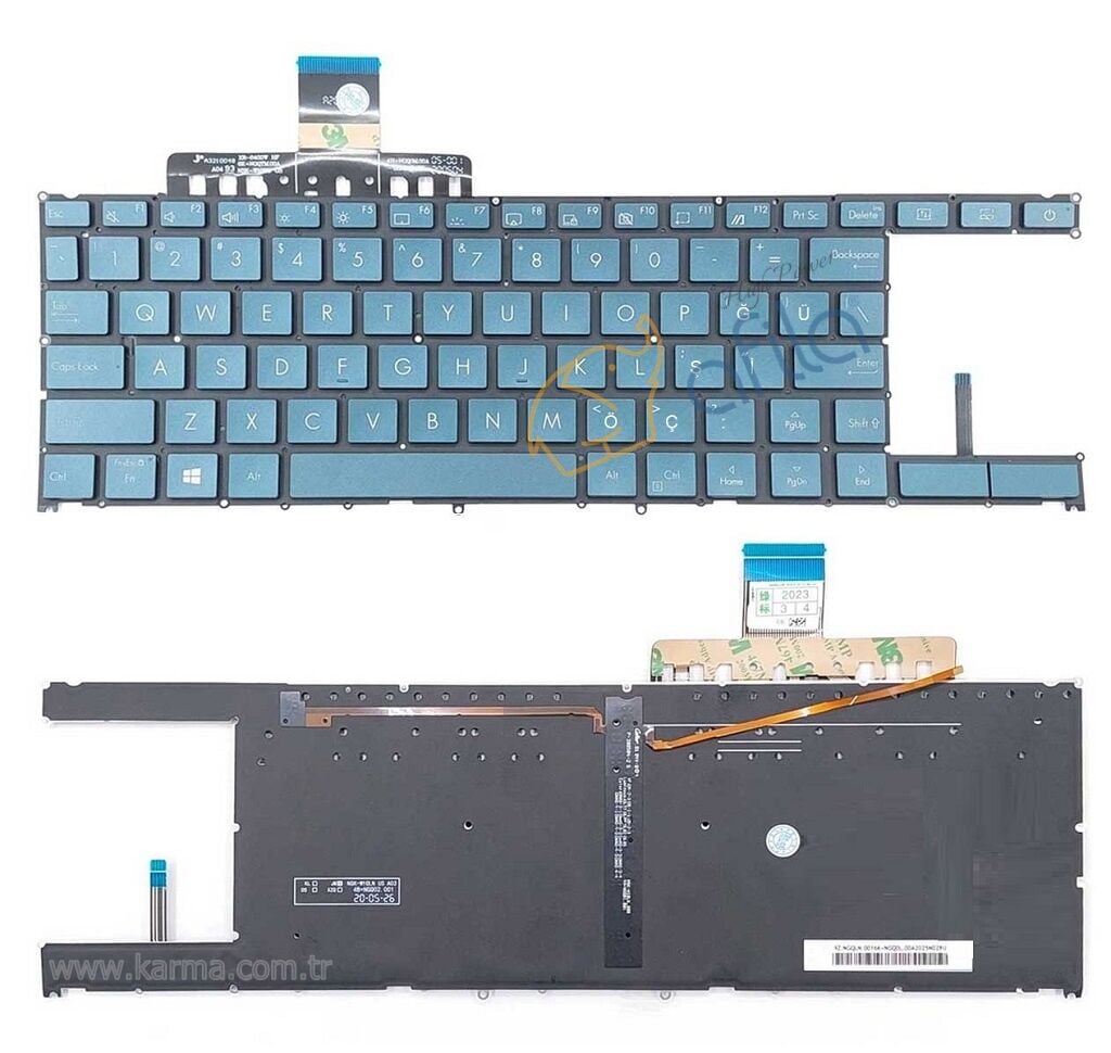 Asus Zenbook Duo UX481FA-BM011T, UX481FA-BM018R Notebook Klavyesi, Tuş Takımı (Siyah TR) ışıklı