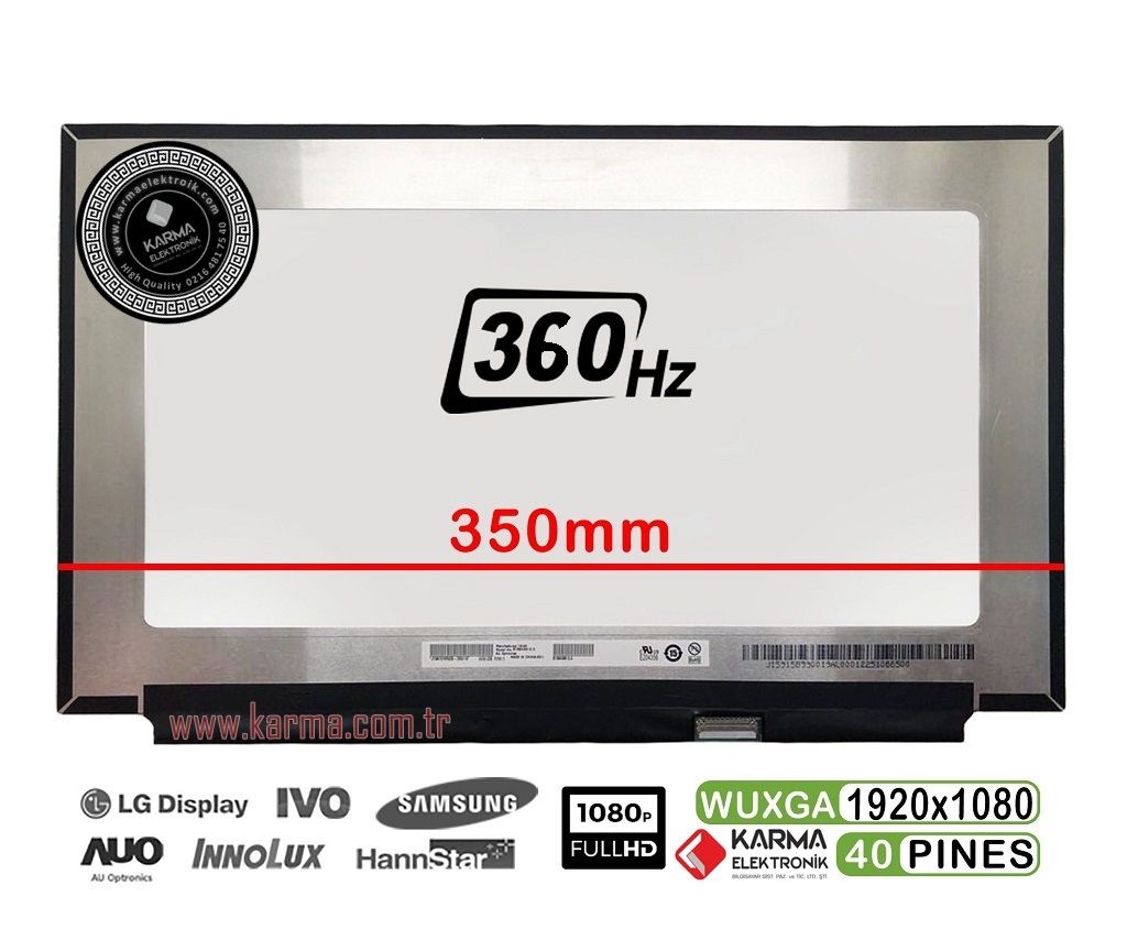 15.6'' 40pin Slim 1920*1080p FHD IPS (360Hz) Notebook Lcd Ekran - Panel NE156FHM-NZ3 (Dar Soket)