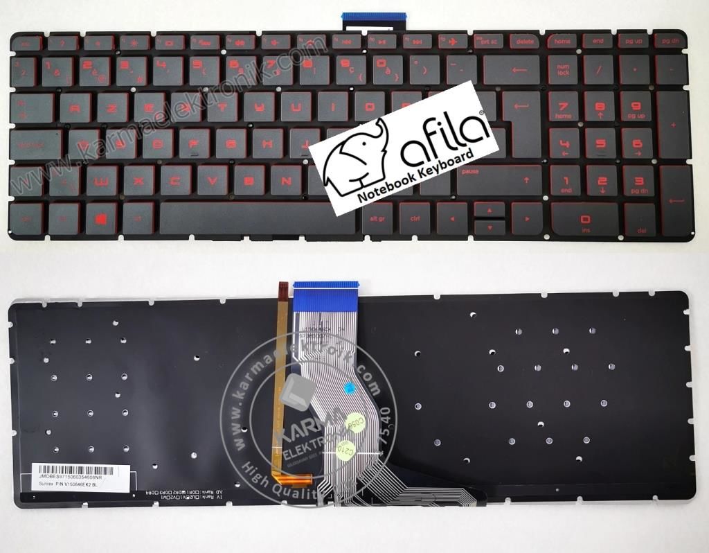Hp Pavilion 17-AB304NT, 17-AB305NT Klavyesi Kırmızı Tuş (IŞIKLI)/Siyah TR