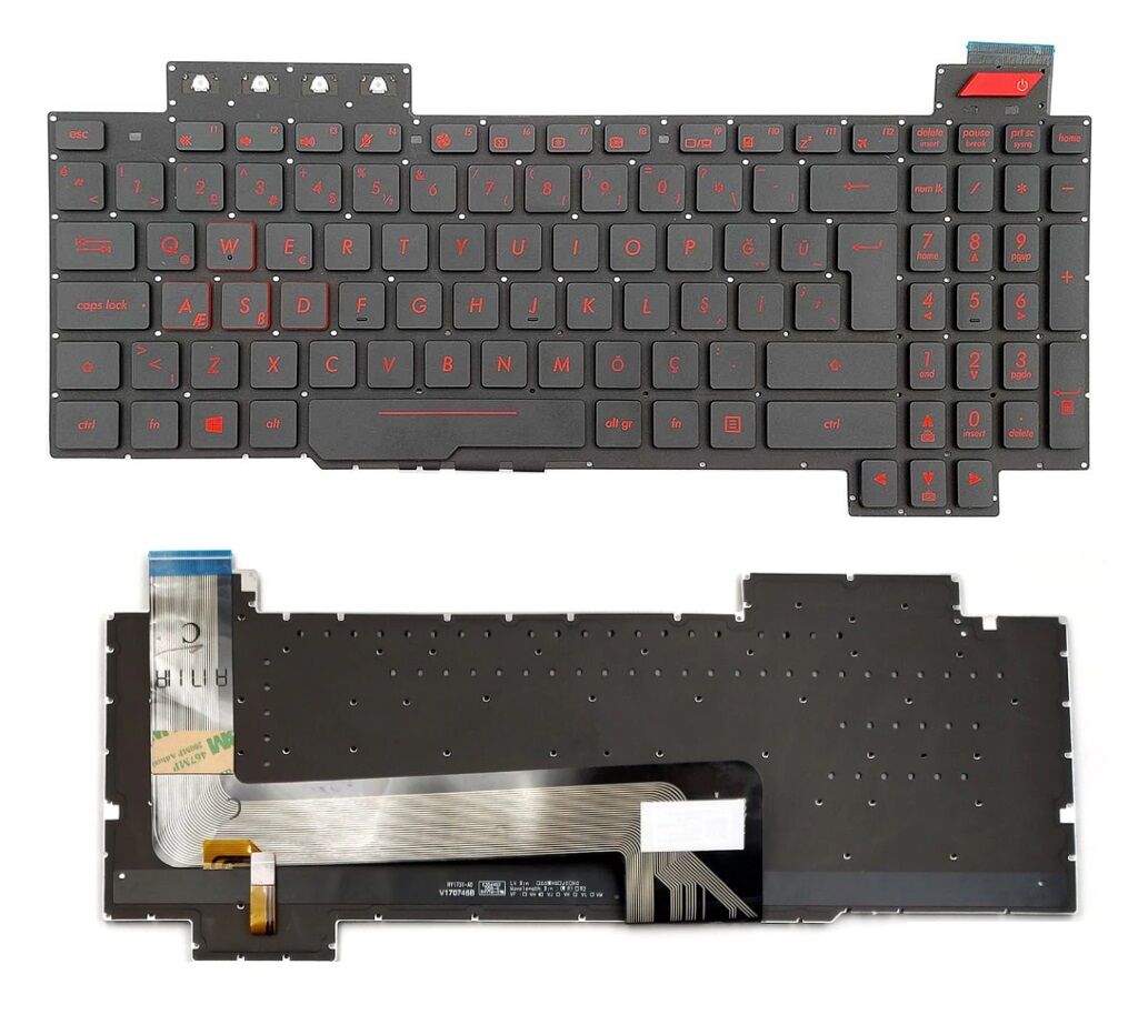 Asus Gaming FX63VD FX63VM uyumlu Notebook Klavyesi, Laptop Tuş Takımı (Siyah TR) Işıklı