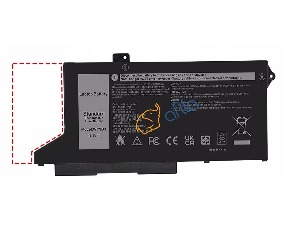 Dell WY9DX RJ40G 01K2CF M033W 75X16 Notebook Bataryası, Laptop Pili - Ver.1 - 3 Cell / RDL-249