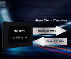 Hi-Level 120GB 2,5'' SATAIII 550-530 ULTRA Serisi SSD + Aparat