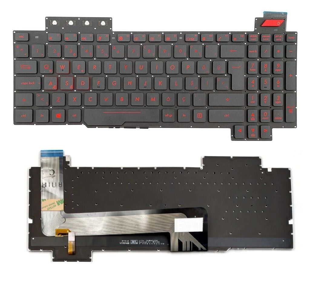 Asus FX503VM-E4088 uyumlu Notebook Klavyesi, Laptop Tuş Takımı (Siyah TR) Işıklı