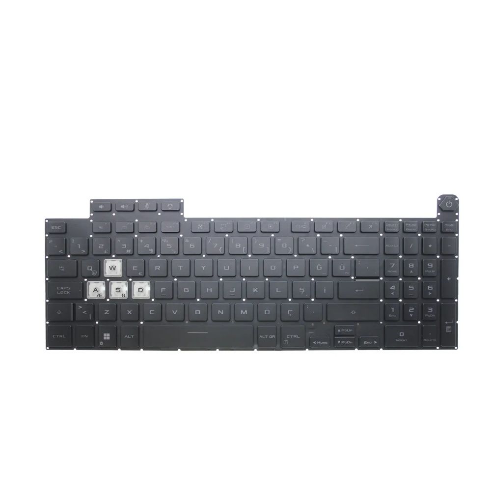 Asus TUF Gaming A15-FA507R Notebook Klavyesi, Tuş Takımı / Siyah TR - RGB ışıklı