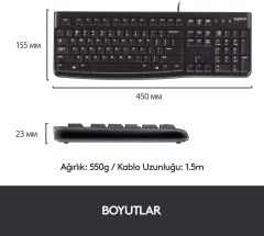 Logitech MK120 SET Q TR SIYAH Klavye 920-002560
