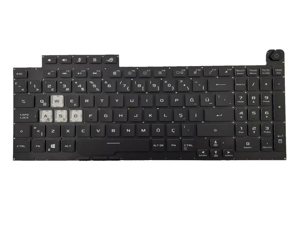 Asus G731G Notebook Klavye / Siyah - TR - Işıklı - RGB - Ver.3