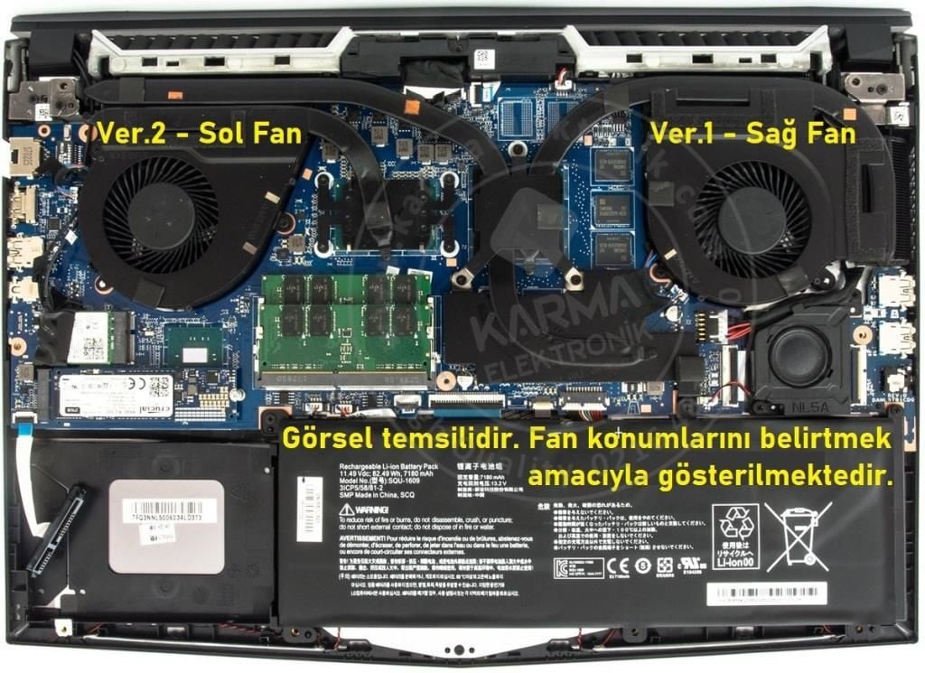 Casper Excalibur G780 Notebook Fan / Ver.1 (Sağ Fan) / FAN642