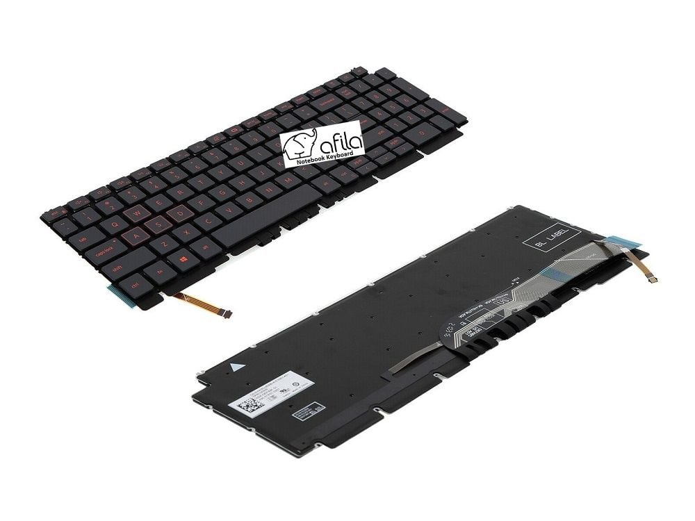 Dell G15 5510 Notebook Klavyesi - Siyah - TR - Backlit - Kırmızı Harfli - Ver.1 (Non-RGB) / KL1048
