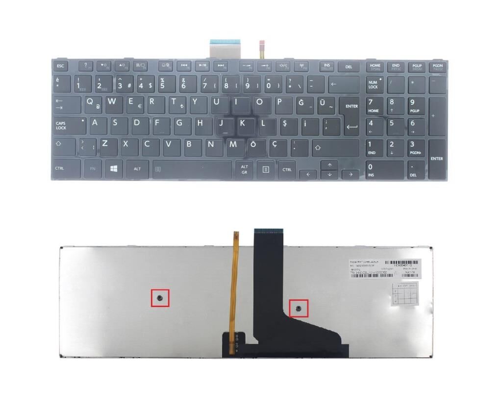 Toshiba 9Z.N7ubc.R0t, 9Z.N7UBU.M0T Klavyesi (Siyah TR) ışıklı