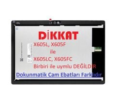 Lenovo Tab M10 TB-X605FC,  TB-X605LC Serisi Lcd Ekran Dokunmatik Siyah SET / Ver.2