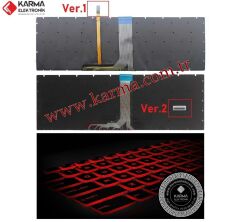 MSI GS73VR QF9-00578 msi Uyumlu Notebook Klavyesi (Siyah TR) Ver.2 / Kırmızı Tuş ışıklı
