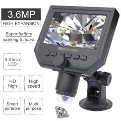 Microscope 1-600X ZOOM-LİTYUM 4.3'' LCD DIGITAL EKRANLI 3.6 MP HD / (Dijital Microskop) 18798