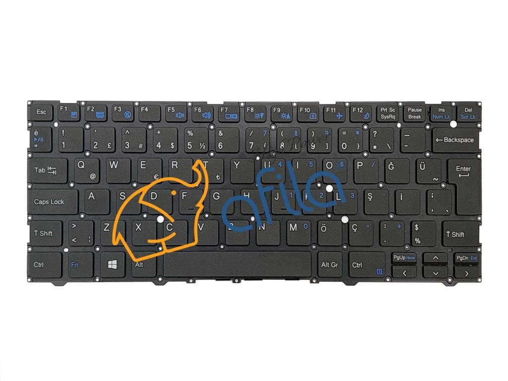 Casper Nirvana X400.1005-4V00T-S-F Notebook Klavyesi, Laptop Tuş Takımı (Siyah TR)