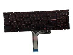 MSI GS75 Stealth 8SF-096TR msi Uyumlu Notebook Klavyesi (Siyah TR) Ver.2 / Kırmızı Tuş ışıklı