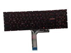 MSI GS75 Stealth 9SF-470TR msi Uyumlu Notebook Klavyesi (Siyah TR) Ver.2 / Kırmızı Tuş ışıklı