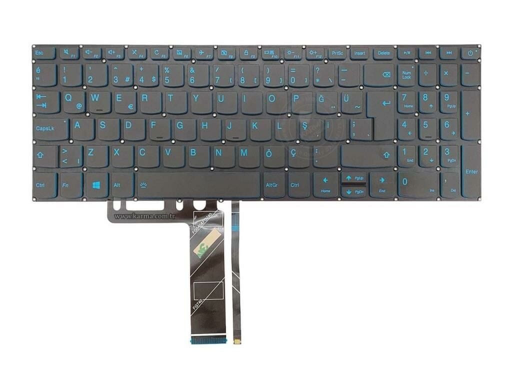 Lenovo ideaPad SN20M63063, V161420AS1 Notebook Klavyesi, Laptop Tuş Takımı (Mavi Tuşlu) ışıklı / Ver.1