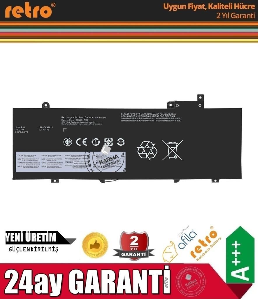 Lenovo ThinkPad T480s, L17L3P71 Notebook Bataryası, Pil / RLL-115