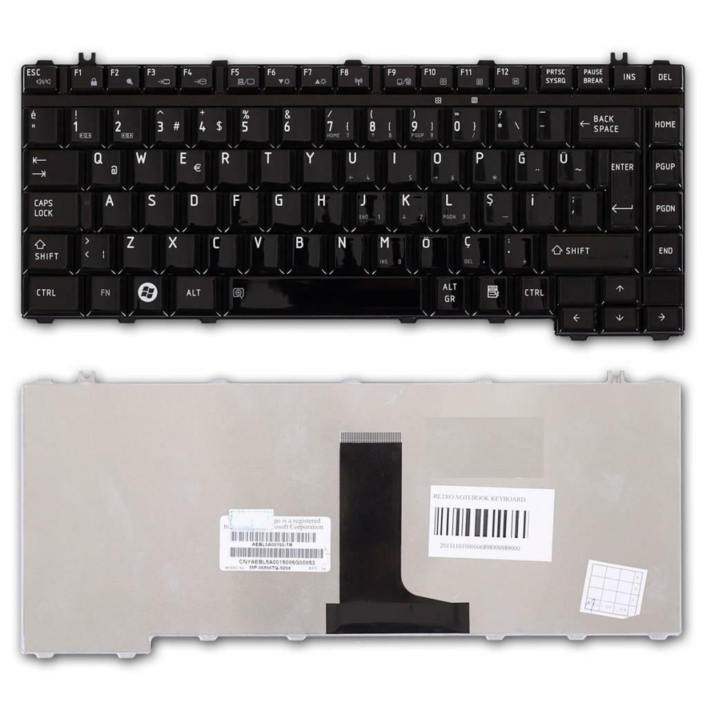 Toshiba Satellite M300 M300-ST3402 Klavye (Parlak Siyah TR)