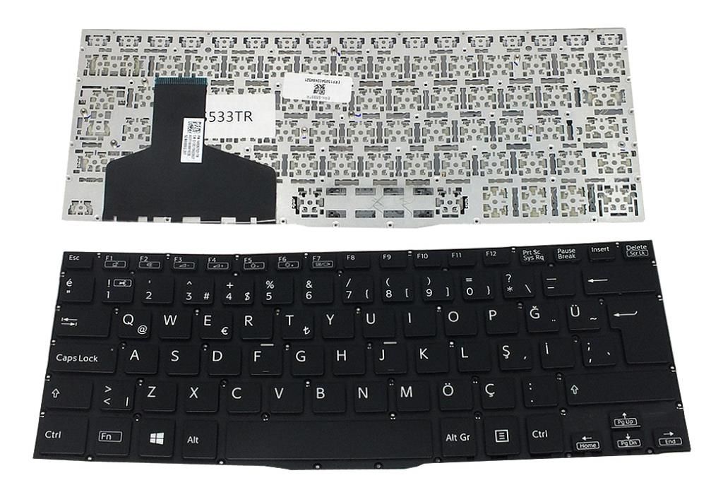 Sony Vaio SVF13N Serisi, SVF13N12SGS, SVF13N12STB, SVF13N12STS, ... vb Notebook Klavyesi (Siyah TR)