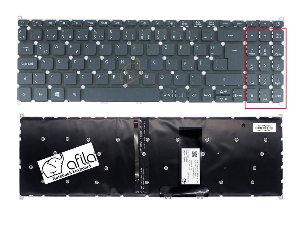 Acer Aspire Vero N20C5 Notebook Klavyesi, Laptop Tuş Takımı (Siyah TR) ışıklı