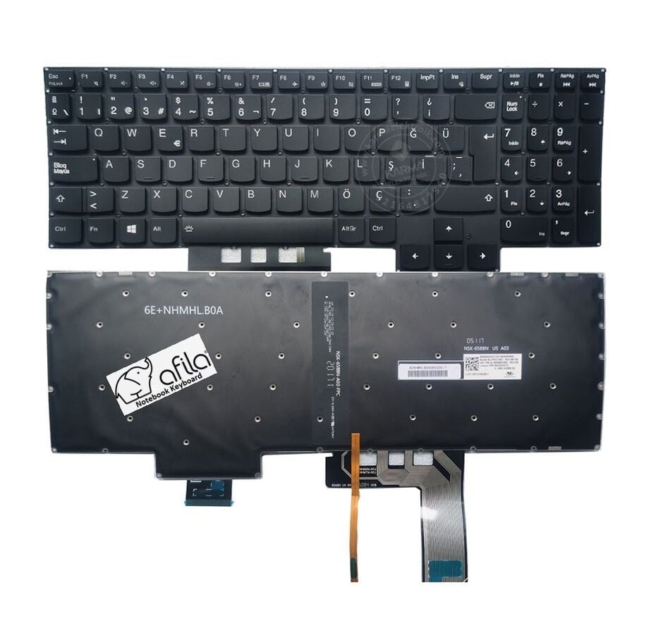 Lenovo Legion 5-15ACH6A Notebook Klavyesi - Siyah TR - Ver.2 ışıklı (RGB)