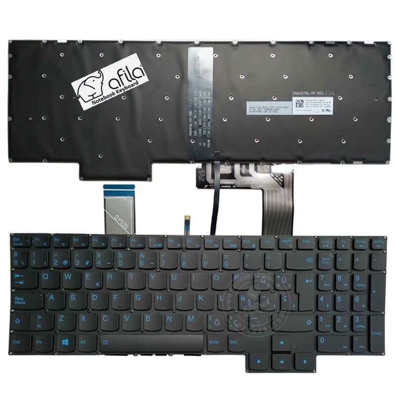 Lenovo Legion 5-15ACH6A Notebook Klavyesi, Siyah  TR - Ver.1 (ışıklı) - Mavi Tuş