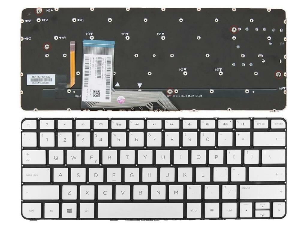 Hp Spectre x360 13-4000, 13-4100, 13-4200 Notebook Klavyesi / Silver, Gri - TR