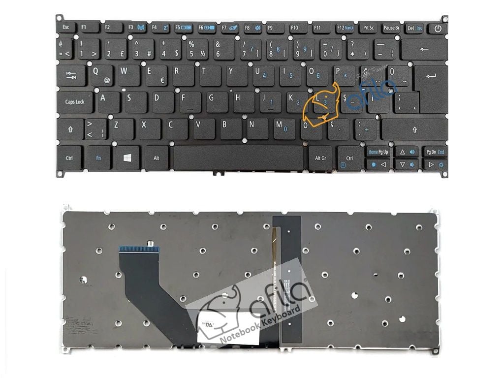Acer Swift 3 sf314-52-78HJ Notebook Klavyesi Siyah TR / IŞIKLI