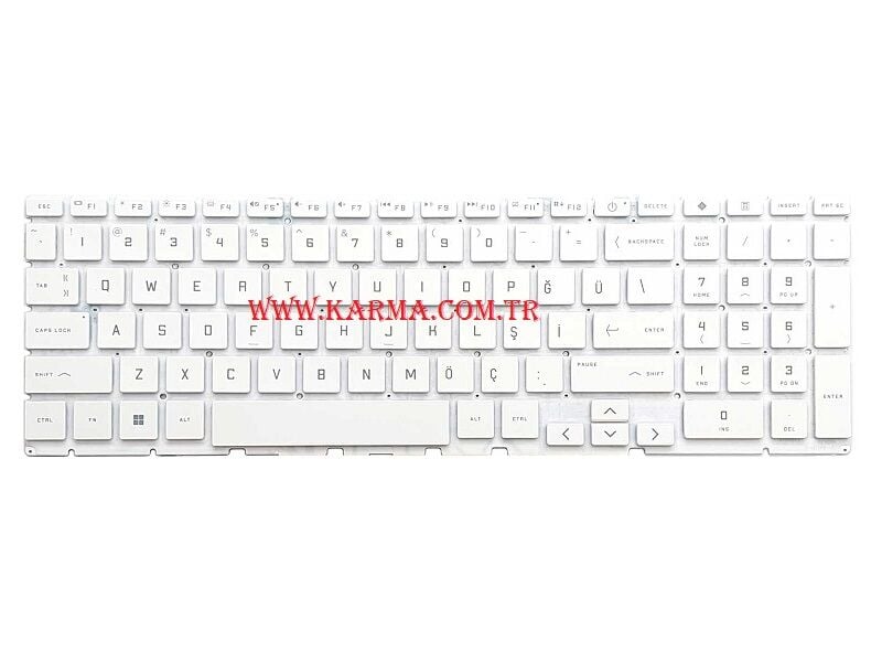 HP Victus 16-e0008nt (4H0S0EA) Notebook Klavyesi - Beyaz - TR