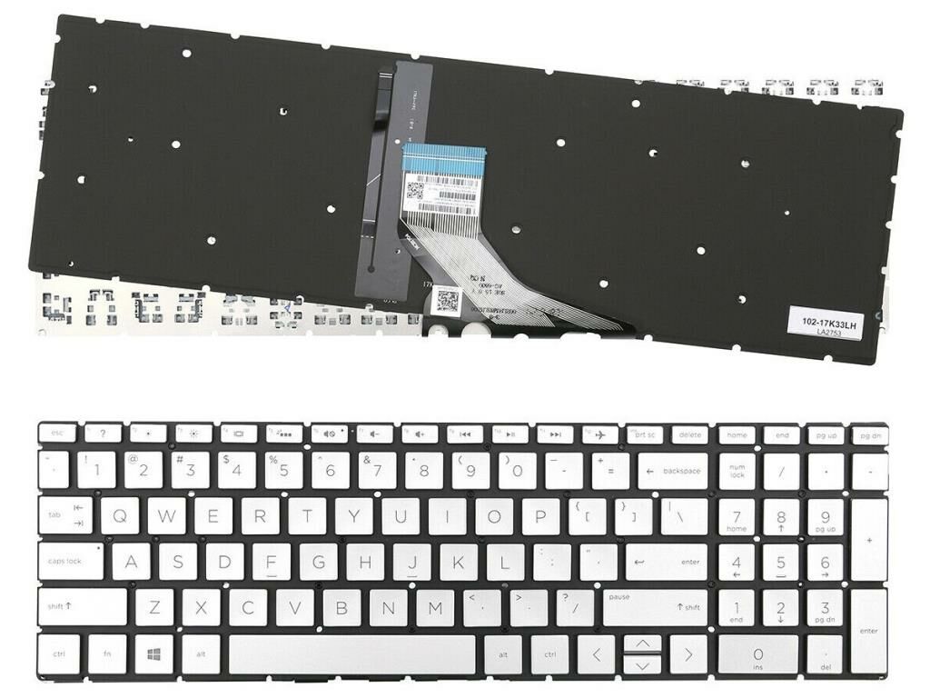 Hp Pavilion 15-da1118nt (9QH77EA) Notebook Klavyesi (Silver, Gri TR) ışıklı