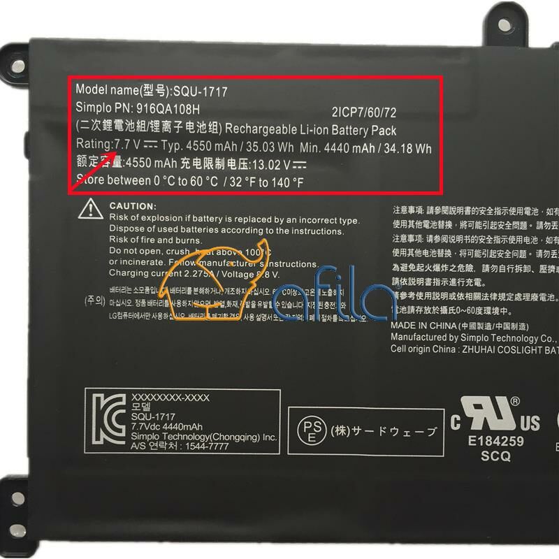 Casper Nirvana S500.8265-4T00X-S Notebook Bataryası, Pili Ver.1 / 7.7V