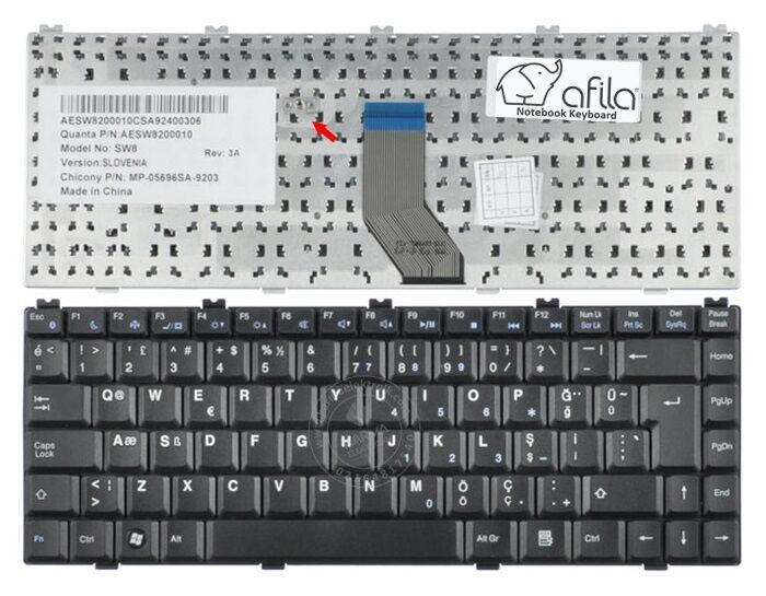Casper Nirvana SW8, TW8 - EAA-89 , TW8 EAA89 Notebook Klavye (Siyah TR) KL0437C