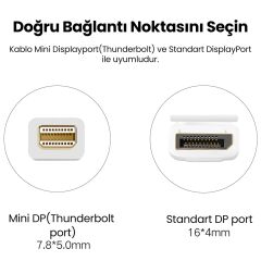 Mini DisplayPort To DisplayPort Çevirici, Dönüştürücü, 1.5m