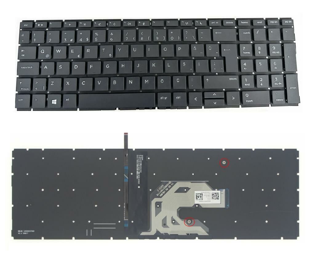 HP ProBook 455 G6 (6MQ06EA) Notebook Klavyesi, Laptop Tuş Takımı (Siyah TR) ışıklı
