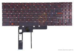 MSI Bravo 17 A11SC A11UG A11UE A11UC A11UD Klavye,  Siyah TR, Ver.1 (Beyaz Işık) - Kırmızı Tuş