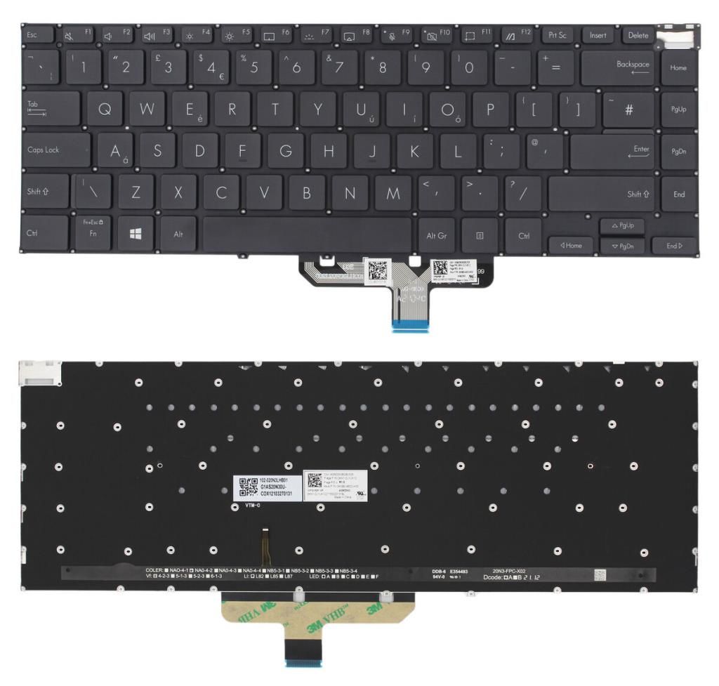 Asus UX5401E Notebook Klavye - Tuş Takımı / Siyah - TR - Işıklı