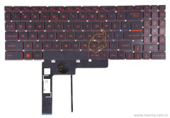 MSI Katana GF76 11UC-638TR msi Notebook Klavyesi Siyah TR, Ver.1 (Beyaz Işık) - Kırmızı Tuş