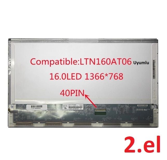LTN160AT06-H01, LTN160AT06-T01 16.0 Lcd Ekran, Led Panel (2.el)