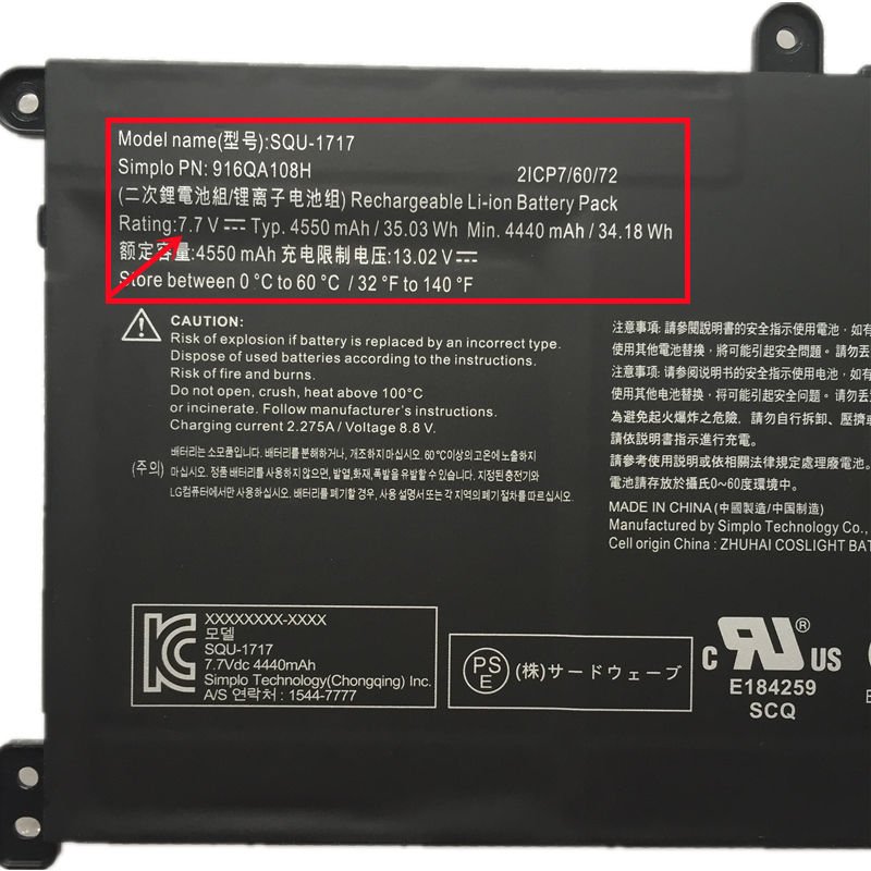 Casper Nirvana S500.8265-4T00T-S Notebook Bataryası, Pili Ver.1 / 7.7V