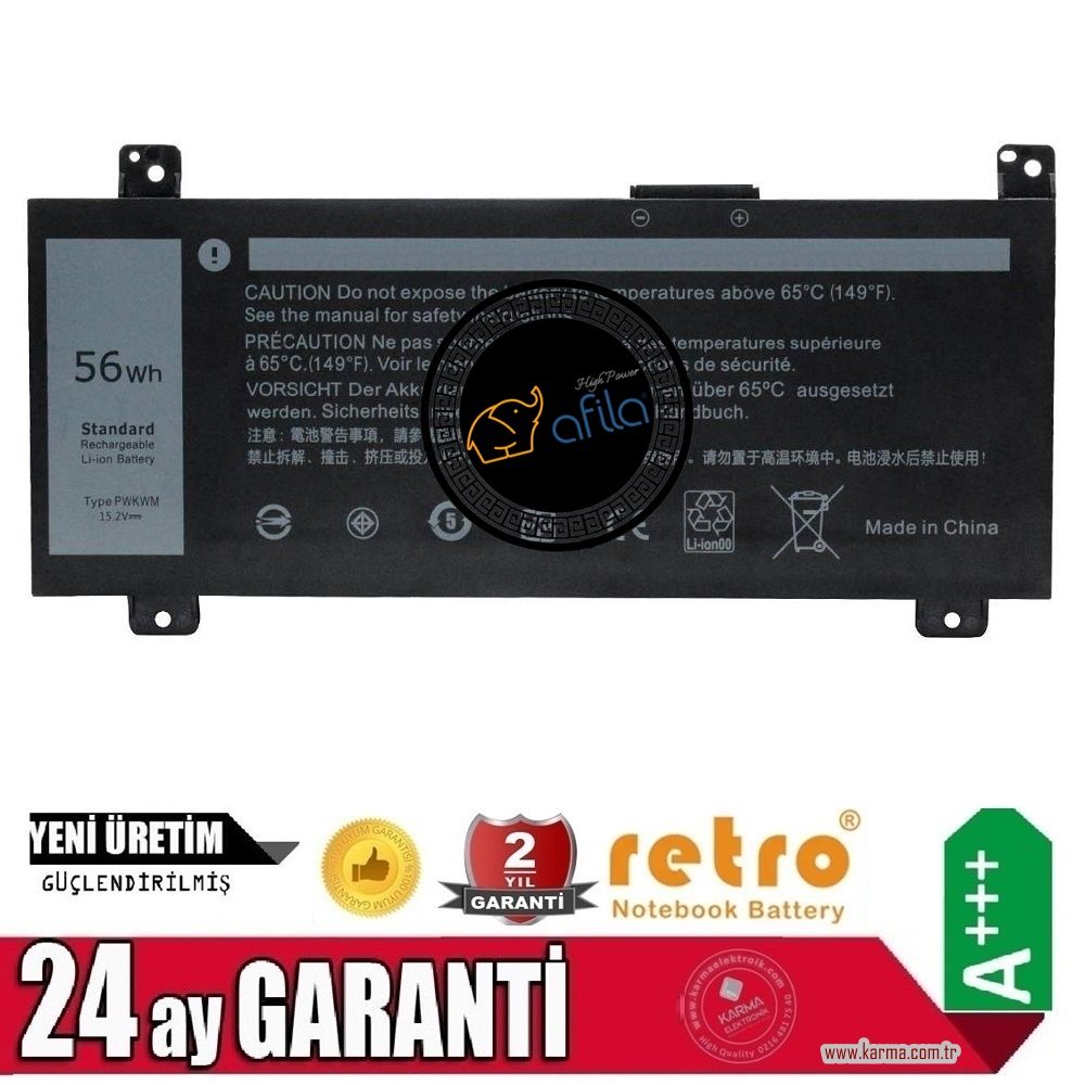 Dell inspiron 14-7467-D1545B Notebook Bataryası, Laptop Pili