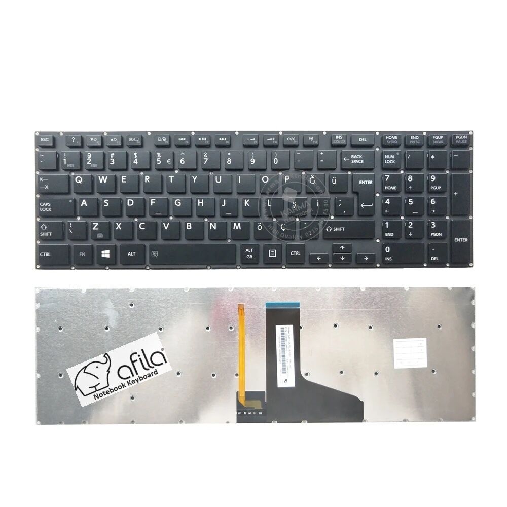 Toshiba Satellite P50t, P50T-A, P50t-A-113, P50t-A-114 Klavyye (Siyah TR) ışıklı