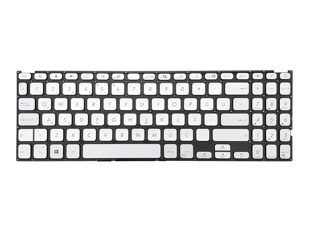 Asus X515EA-BQ8671040 Uyumlu Notebook Klavyesi, Laptop Tuş Takımı (Silver, Gri TR)
