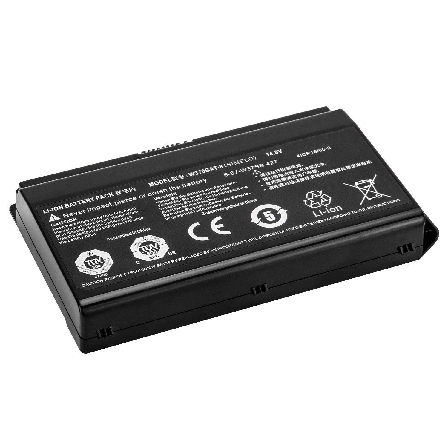 Clevo W350SS W350SSQ W370ET W370ST Notebook Bataryası - Pili / 8 Cell