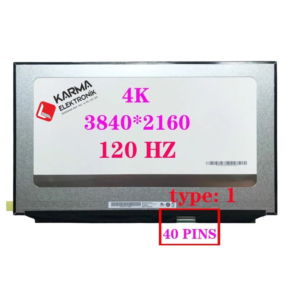 17.3 3840*2160 40pin eDp Slim FHD 4K AHVA B173ZAN06.0 Lcd Ekran, Panel 120Hz / Ver.1