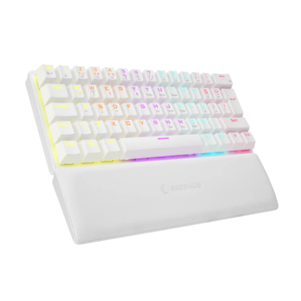 Rampage ALLY K11 Beyaz Rainbow Q Bilek Destekl  Red Switch Gaming Oyuncu Klavye