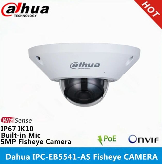 Dahua IPC-EB5541-AS 5MP H265+ Sesli Balık Göz WizMind Fisheye Poe IP Kamera