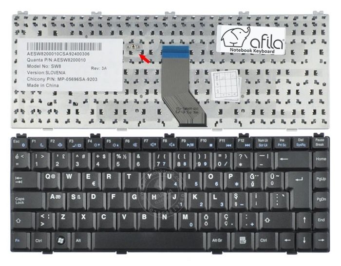Datron TW8, TW8A, TW8M Notebook Klavye - Tuş Takımı / TR