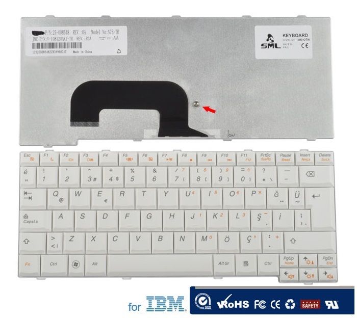 Ibm Lenovo ideaPad S12 N7S Notebook Klavye Tuş Takımı (Beyaz TR)