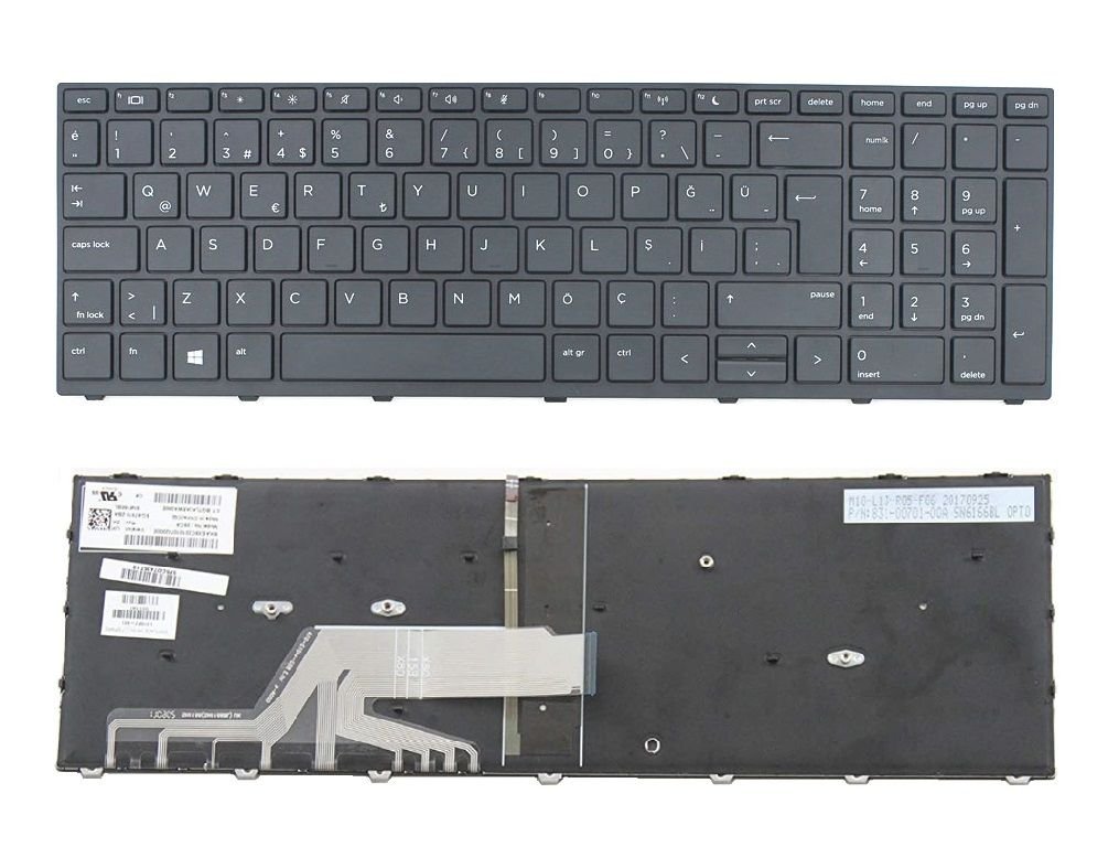 Hp Probook 650 G5, 655 G5 Notebook Klavye (Siyah TR) ışıklı